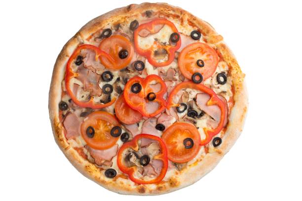 istock Pizza with tomato sauce, tomatoes and cheese 1598578127