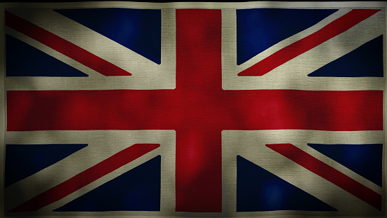 4k Old banner on the UK flag background.