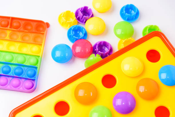 istock Children's toys a multi-colored mosaic 1598603459