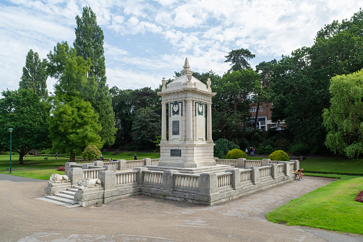 Central Gardens, Bournemouth, UK - July 18th 2023: The Bournemouth War Memorial is a First World War memorial built in 1921.