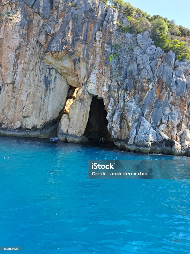 pirate cave dhermi albania Albania Stock Photo