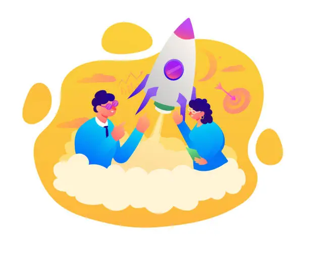 Vector illustration of Business Startup Concept Bubble