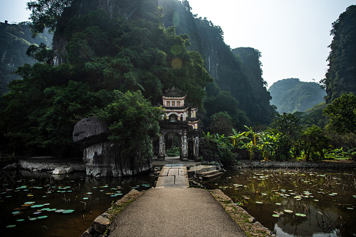 Bich Dong pagoda entrance. Ninh Binh province, Vietnam