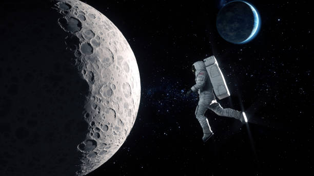 istock Astronaut in space.  Science fiction and space exploration concept. 1598689050