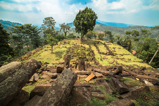 The largest megalithic site in all of Southeastern Asia. Gunung Padang Megalithic site, Cianjur, West Java, Indonesia