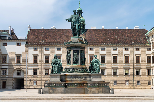 Sculpture of Frederik V on Horseback in Amalienborg Square in Copenhagen, Denmark