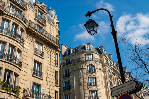 Typical Parisian (Hausmann) architecture, France.