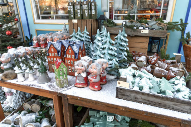 Christmas decorations. Decorated streets for Christmas. Copenhagen, Denmark - December 20, 2022