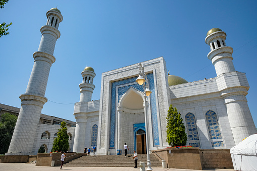 Almaty, Kazakhstan - August 4, 2023: Central Mosque in Almaty, Kazakhstan.