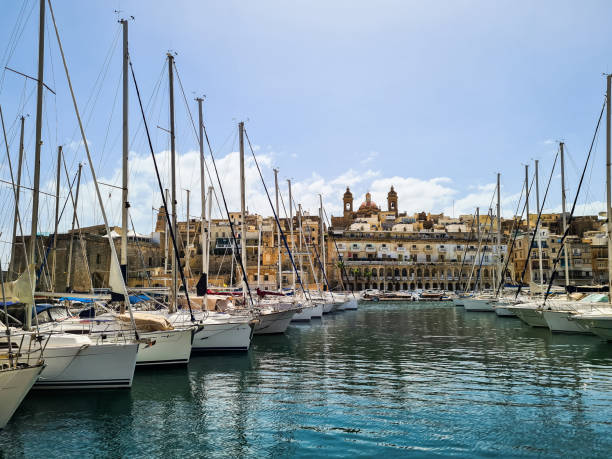 istock Boats In A Harbor In Senglea In Malta 1598802840