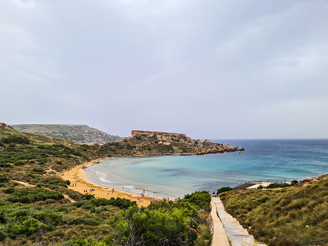 Riviera beach (Ghajn Tuffieha) in Malta.