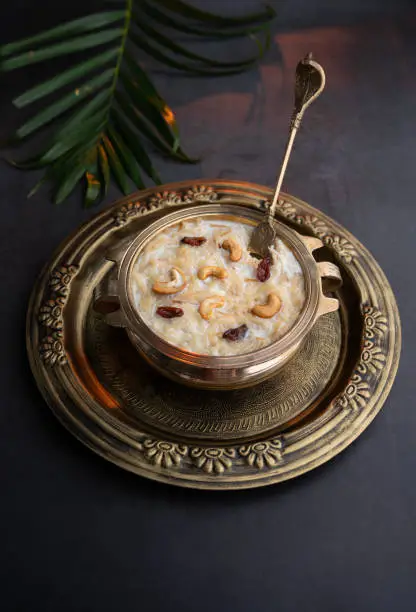 Beautiful semiya payasam arranged in traditional uruli