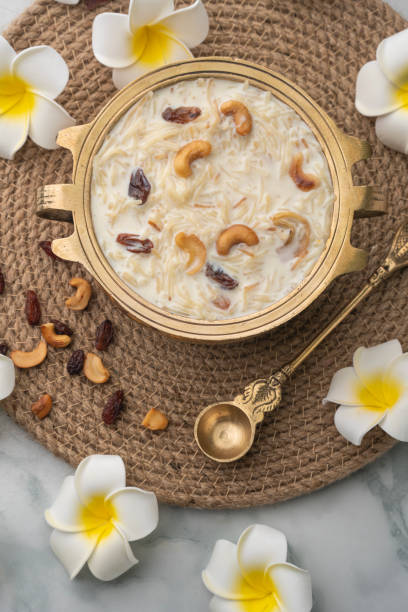 istock Flay lay image of payasam with flowers 1598808709
