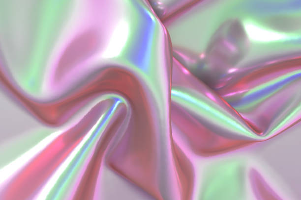 istock Luxury Iridescence Wrinkled Fabric. Abstract Geometric Crystal Background. 3D Render. 1598818081