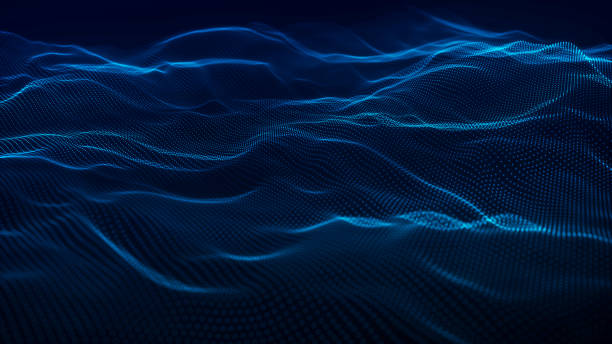 istock Technology background. Abstract digital particle wave. Futuristic dotted wave. Network connection structure. 3D rendering. 1598842025