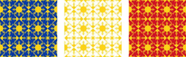 Vector illustration of sun pattern set. vector illustration