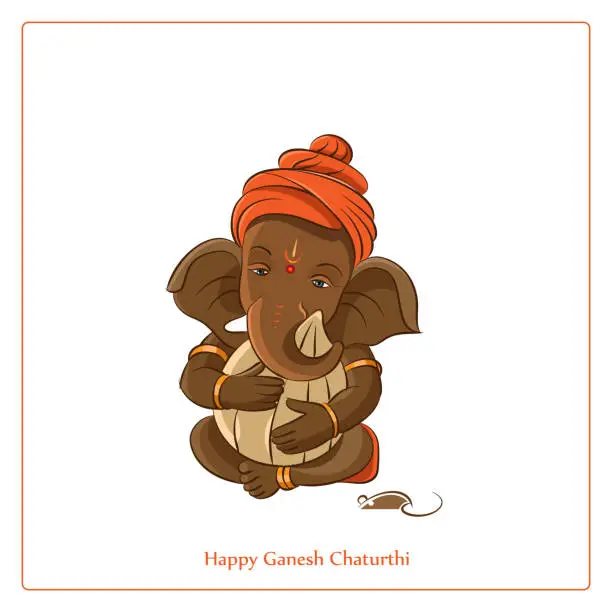 Vector illustration of lord ganesha illustration for ganesh chaturthi