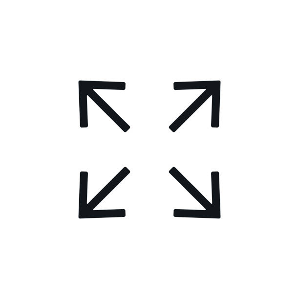 skalierbares kleines erweiterungssymbol. großes scale-scale-liniensymbol - autokompaktklasse stock-grafiken, -clipart, -cartoons und -symbole