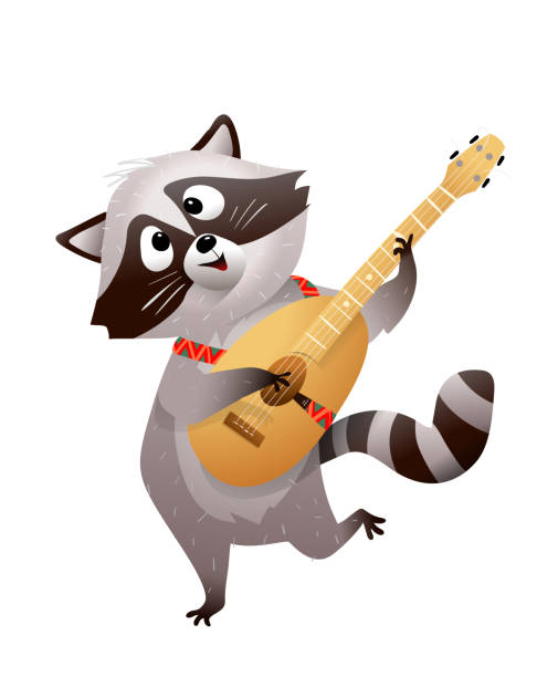 istock Musical Show Raccoon Play Ukulele Instrument 1598926407