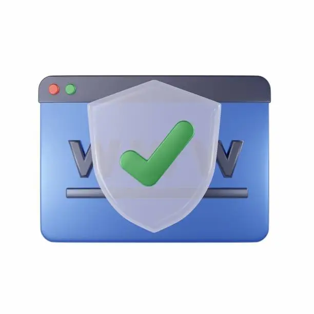 Protection Website Technology 3d icon set