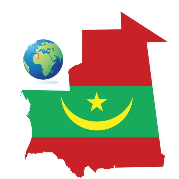 Vector illustration of Mauritania Map