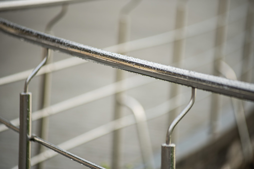 Modern stainless steel railings outdoor.