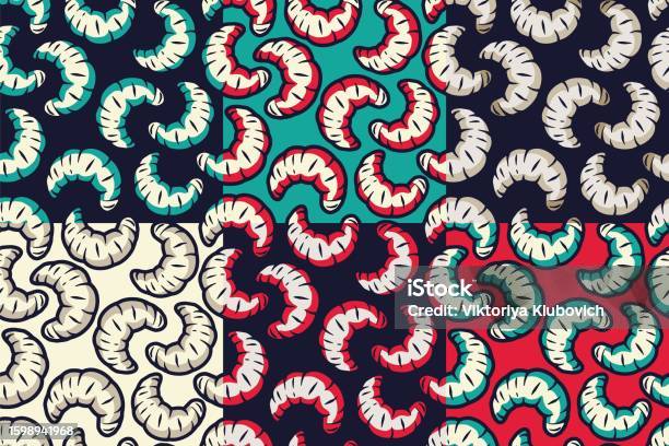 Worm Patterns Texture Worm Set Of Seamless Patterns For Halloween Design Wallpapers With ...