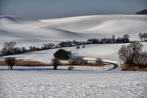 Beautiful rolling landscape in South Moravia called Moravian Tuscany. Czech republic. High quality photo