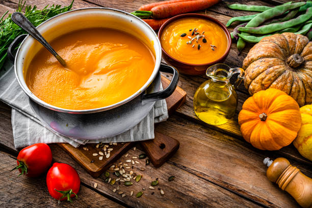 istock Preparing pumpkin soup for Thanksgiving meal 1599002655