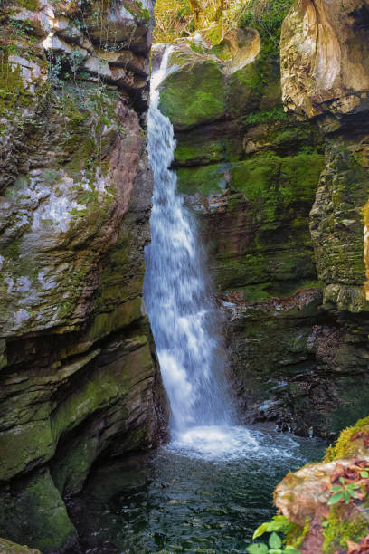 istock In the forrest hidden waterfall, Kobarid, Slovenia. 1599058843