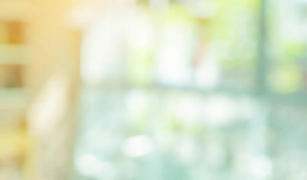 desfoque dentro de em janela de vidro decorado no fundo interior da sala de estar contemporânea para o modelo e conceito de design - primeiríssimo-plano - fotografias e filmes do acervo