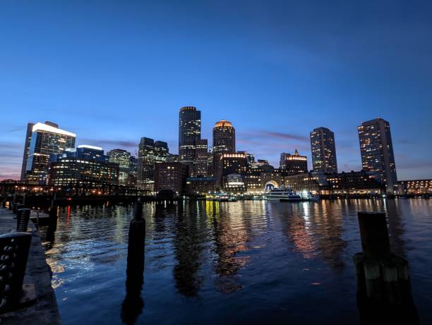 istock Boston Financial District Skyline at Night 1599204949