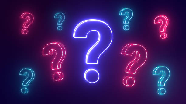 istock Sea of doubts. Many neon question marks icon. Something to think about or a Problem to solve. 1599217795