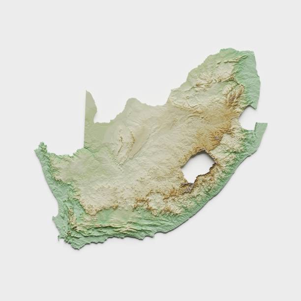 istock South Africa Topographic Relief Map - 3D Render 1599290222