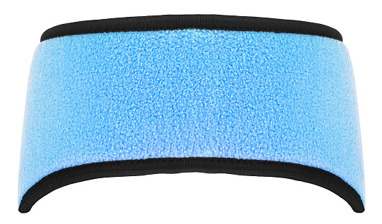 Blue hair band for jogging and sports. Training headband isolated on a white background.