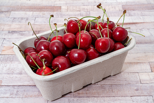 Organic Cherry's from the Farmers Market in a Recyclable Basket