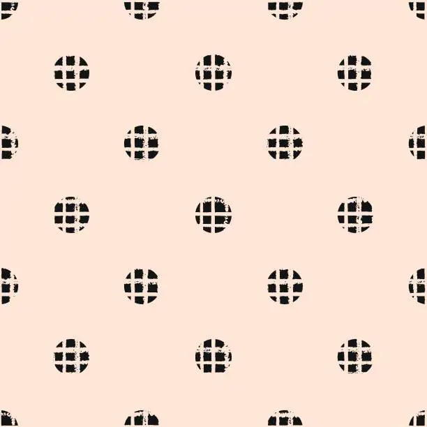 Vector illustration of Vector black ink mesh dots white seamless pattern