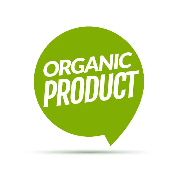 Vector illustration of Organic product icon background. Eco nature health organic fresh green logo tag banner