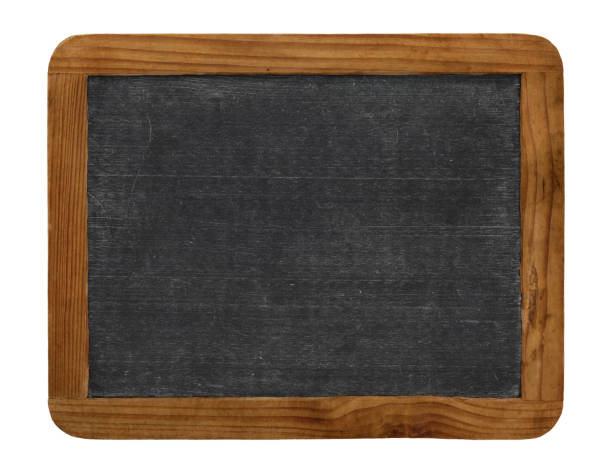 lavagna in miniatura con cornice in legno - blackboard frame elementary school directly above foto e immagini stock