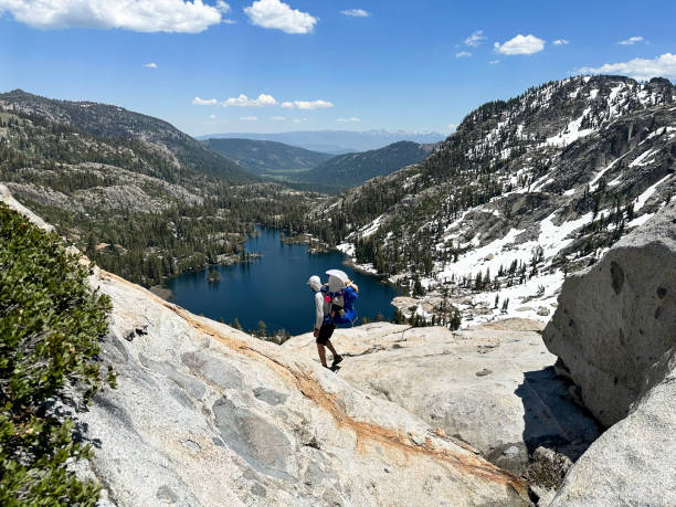 Family backpacking with one year old in the California Wilderness