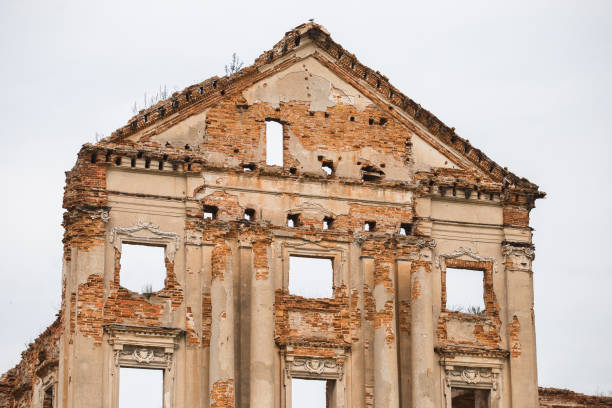 Picturesque ruins of palace architecture - tourist route through historical places
