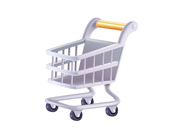 istock 3D shopping cart isolated on white background in 3d realistic style. Shopping online, ecommerce shopping basket. UI icon 1599479024