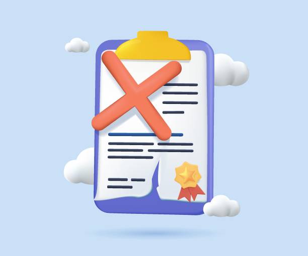 istock 3D Contract cancellation business concept. Terminated tearing contract paper sheet breach 3D style design vector illustration. Tearing contract papers. Broken contract vector or breach of agreement 1599479026