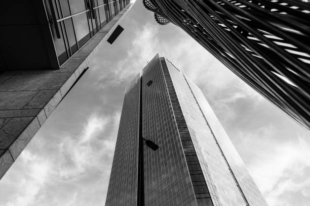 istock Looking up at tall building and scaffold in Charlotte, NC 1599575476