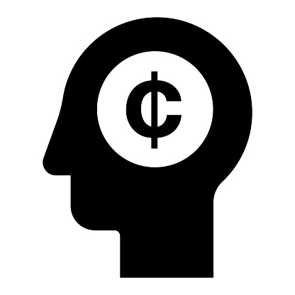 A black glyph icon of a head silhouette. Icon is on a transparent background and can be placed directly into a design with different colored backgrounds.