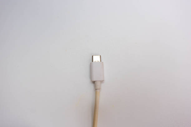 lightning charger with charger head for mobile phone isolated on white background