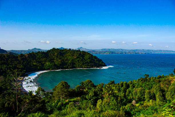 istock Morning panorama on the bay, Indonesian coast 1599618650