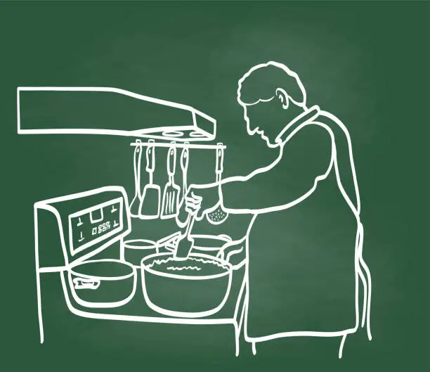 Vector illustration of Uncle Joe Home Cooking Chalkboard
