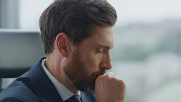 istock Thoughtful ceo feeling stressed worried company problems close up. Work failure. 1599732225