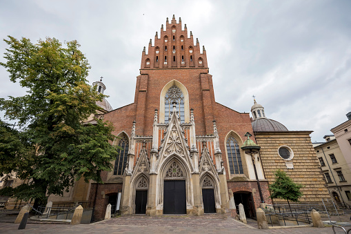The exterior of an elegant, fancy looking church in Copenhagen Denmark